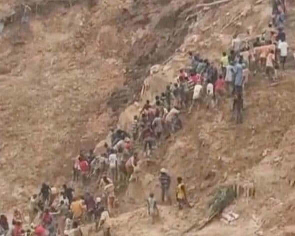 At least 100 killed in gold mine collapse as desperate search operation launched