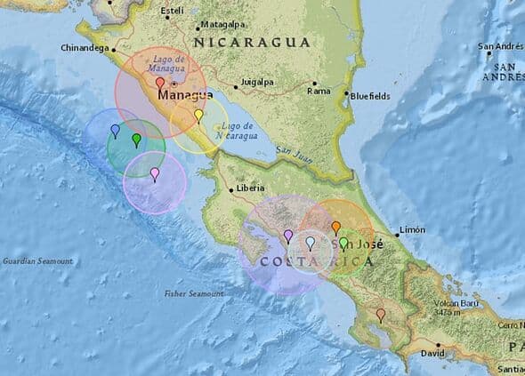 Two Costa Rica Earthquakes Shake Coronado Area, No Injuries