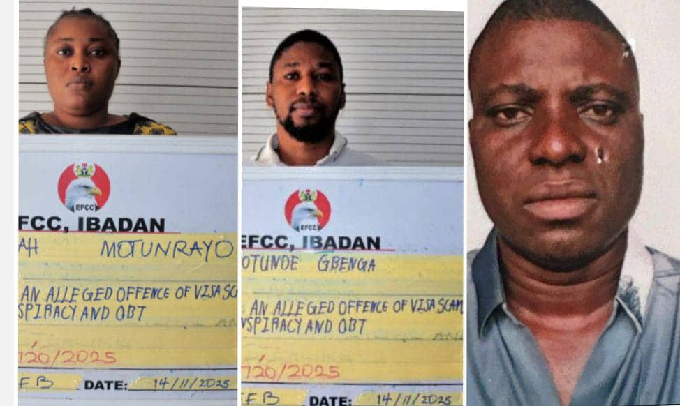 EFCC arraigns three for visa fraud in Oyo