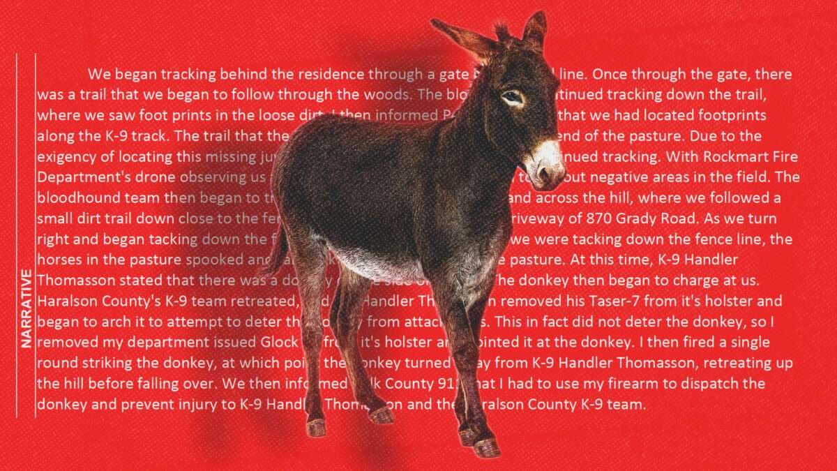 Georgia Cop Claimed Petting Zoo Donkey Was Charging at His Team When He Shot It