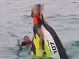 Moment family are rescued after floating for 16 hours on capsized jet ski off Thailand