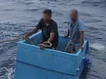 Two fishermen rescued from Pacific after clinging onto cool box with no food or water for five days