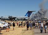 Two pilots are killed when Greek air force fighter jet crashes at air show in front of 'stunned' crowd
