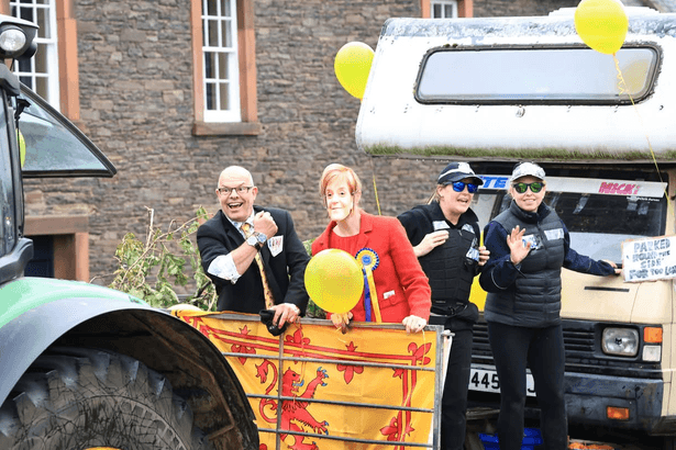 Nicola Sturgeon and Peter Murrell mocked by campervan float at historic Scots festival