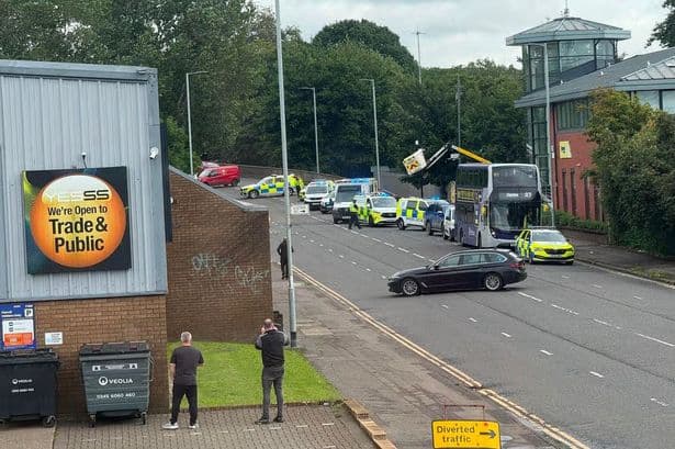 Bus crashes with cherry picker in Glasgow city centre as man left in hospital