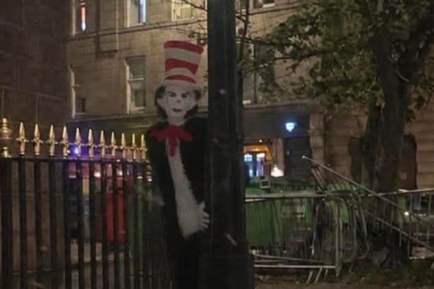 Creepy 'Cat in the Hat' figure pictured lurking in Scots towns