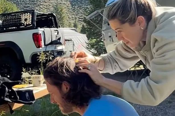Singer in agony as wife pulls fish hook out of his head in front of their kids
