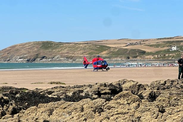 Man dies on UK beach after 'incident in sea' as emergency services and air ambulance swarm