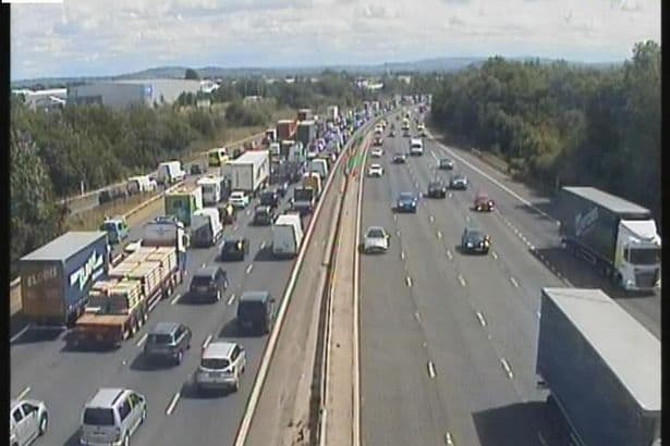 Drivers face long queues for hours after M6 crash damages central reservation
