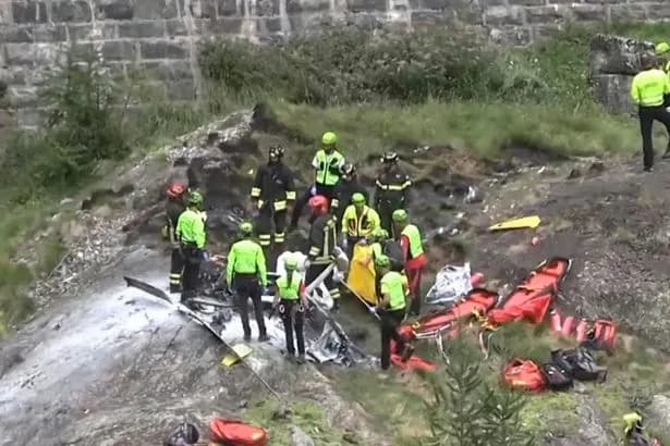 Two killed in horror gyrocopter crash in Italy as vehicle strikes cable car lines