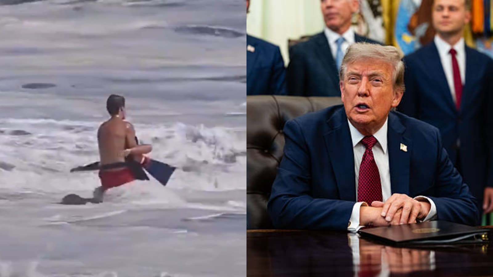 Teen lifeguard saves child from giant waves; Trump announces high civilian honour