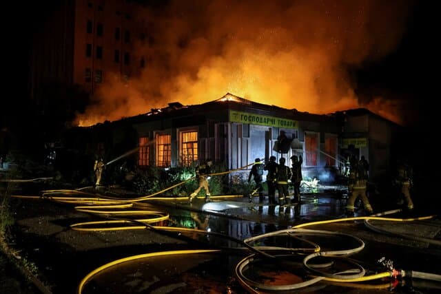 Russia struck Kyiv overnight, killing 12. Here’s what the Ukrainian capital looks like in the aftermath of the attack.