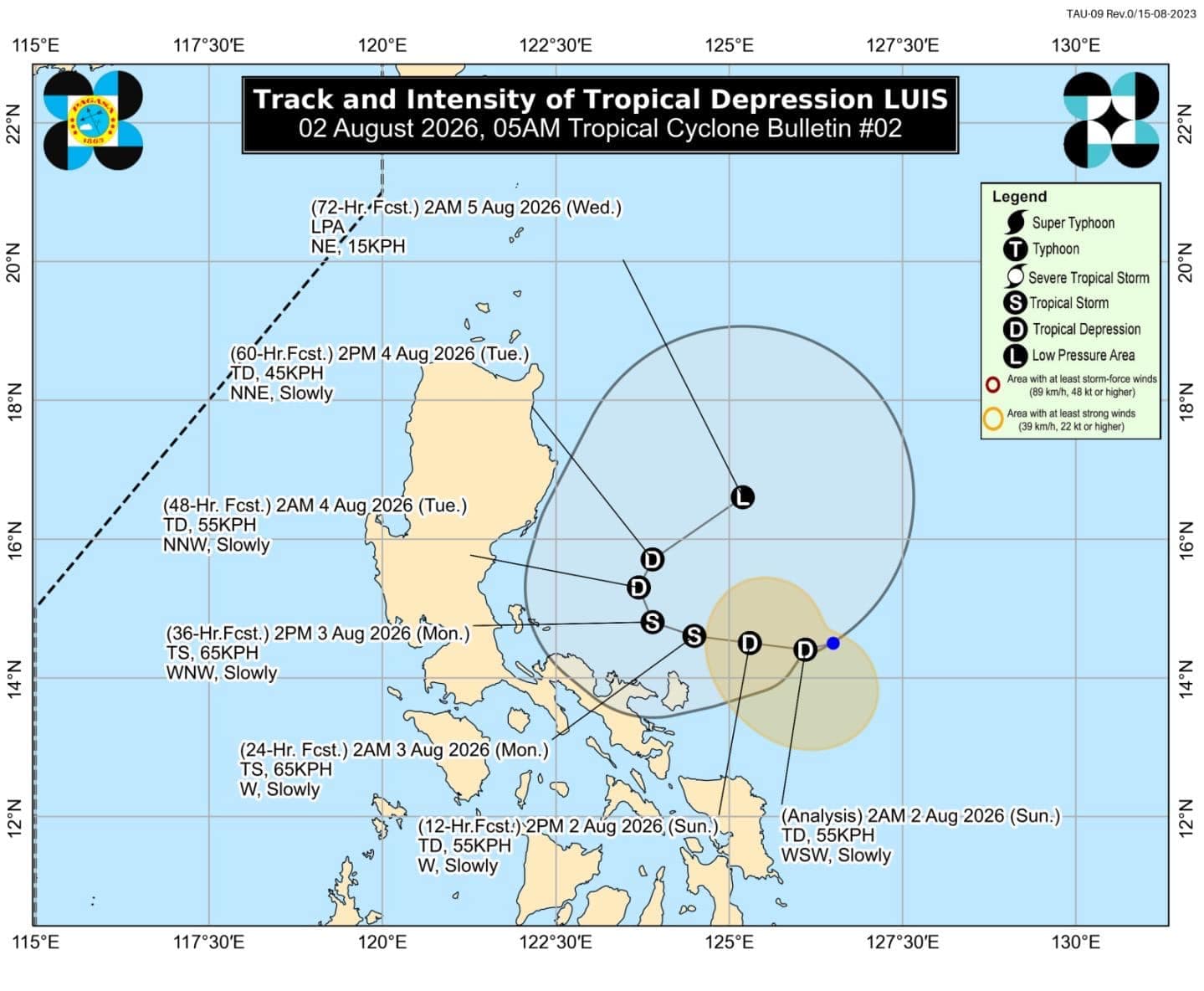 Signal no. 1 up in 4 areas in Luzon due to TD Luis