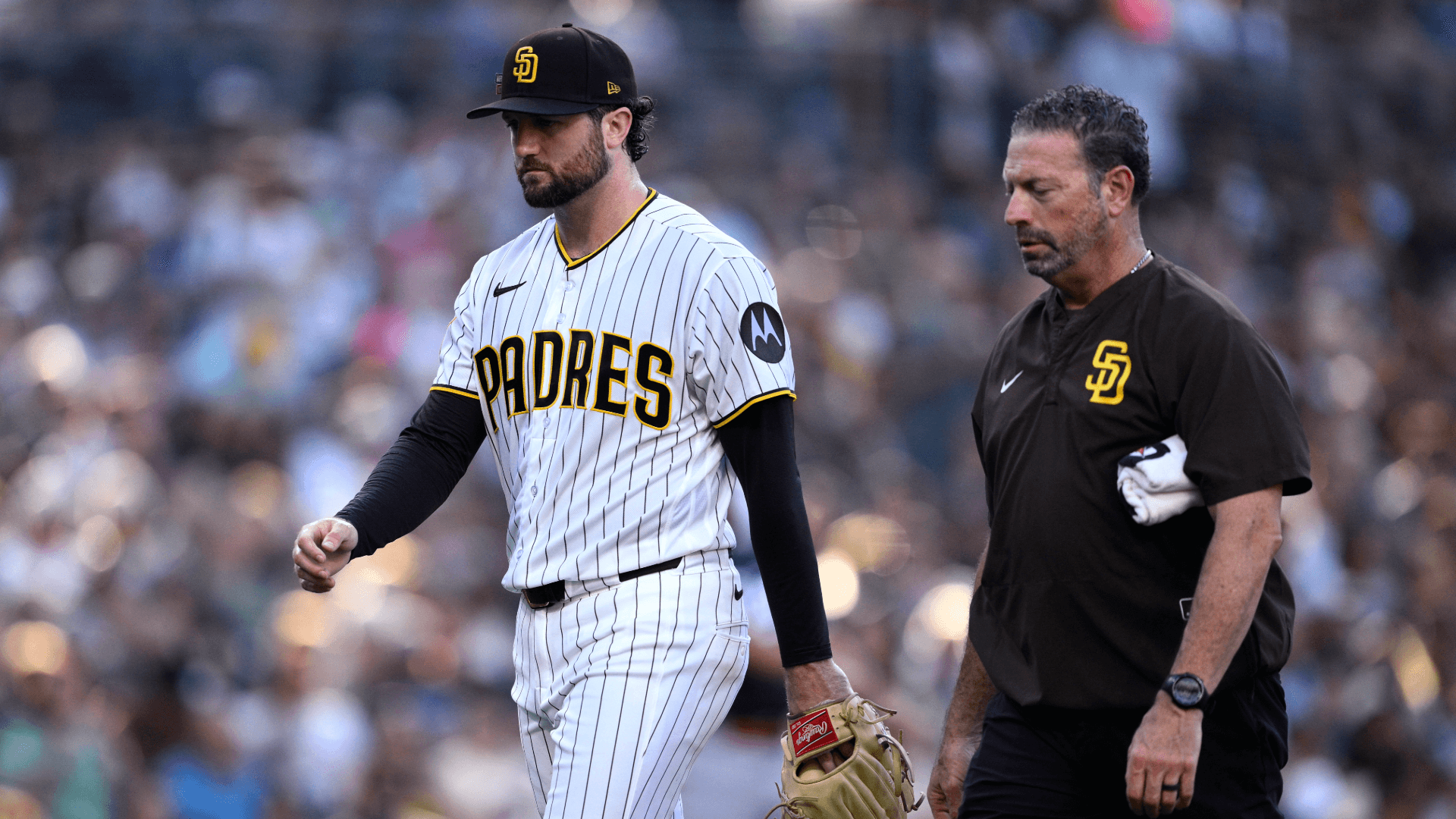Padres' Casey Mize exits with ankle sprain after slipping down dugout steps in just fourth start since trade