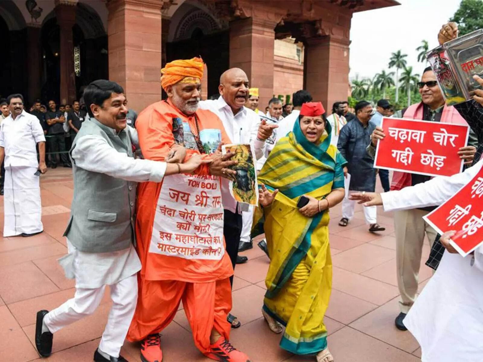Ram Temple skit row: Seers file complaints against Rahul, Akhilesh, Pappu Yadav