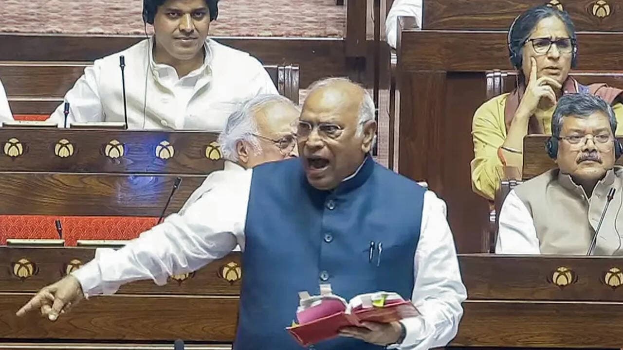 Kharge-Rijiju face-off in Rajya Sabha; opposition stalls House over Amit Shah