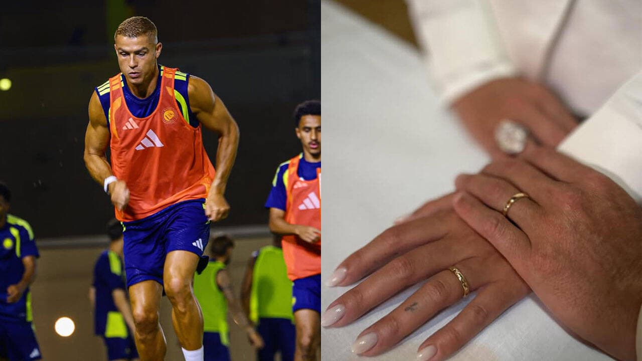 Pics: Ronaldo returns to Al-Nassr training days after marrying Georgina