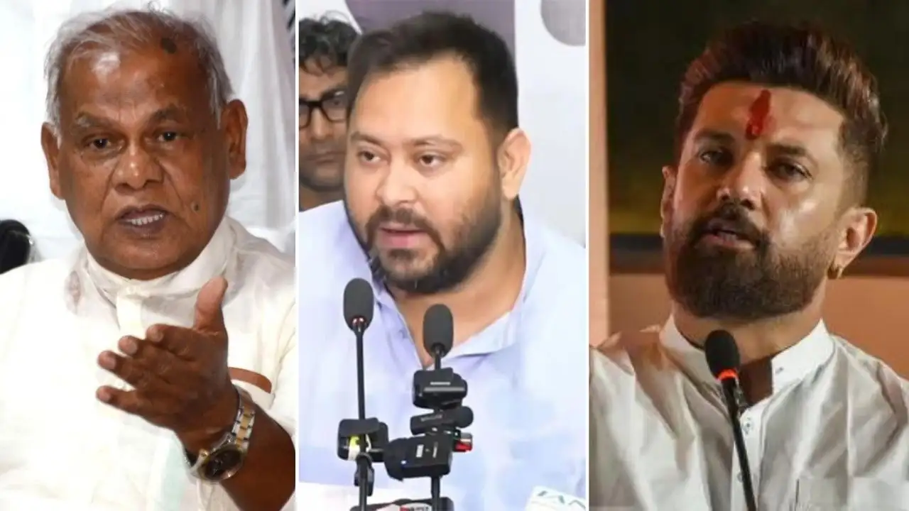 'Gud khaye, gulgule se parhez': Tejashwi targets BJP-RSS amid Manjhi-Paswan quota spat