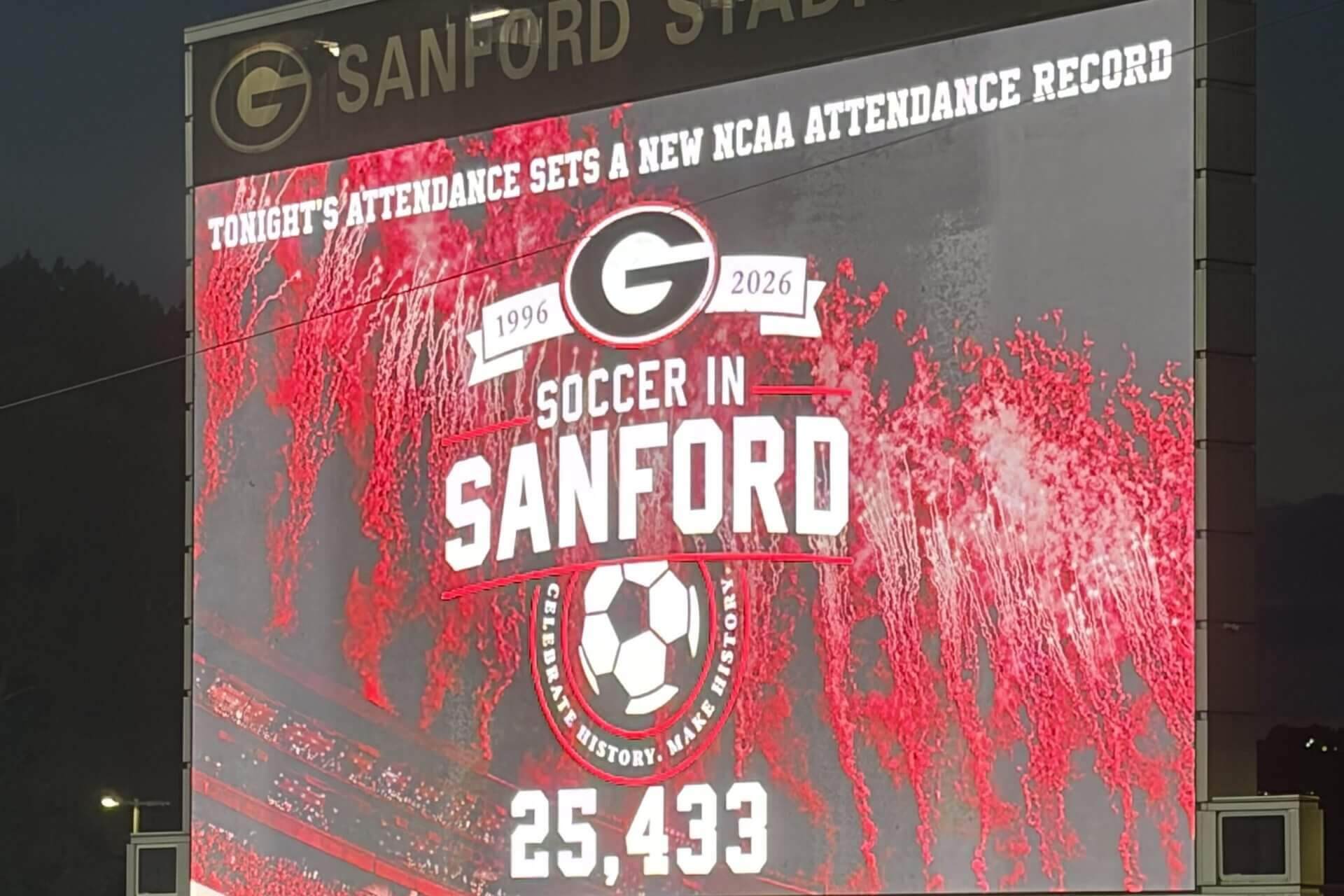 Georgia women’s soccer team breaks NCAA attendance record with crowd of 25,433