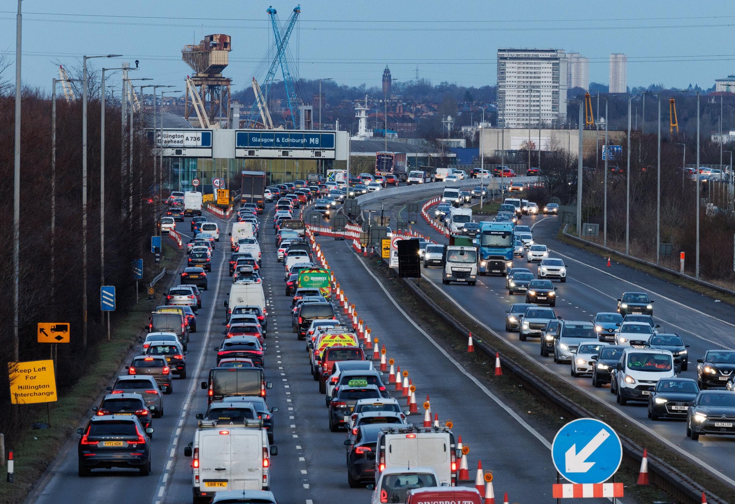 Busy motorway junction near Glasgow city centre closed due to 'police incident'