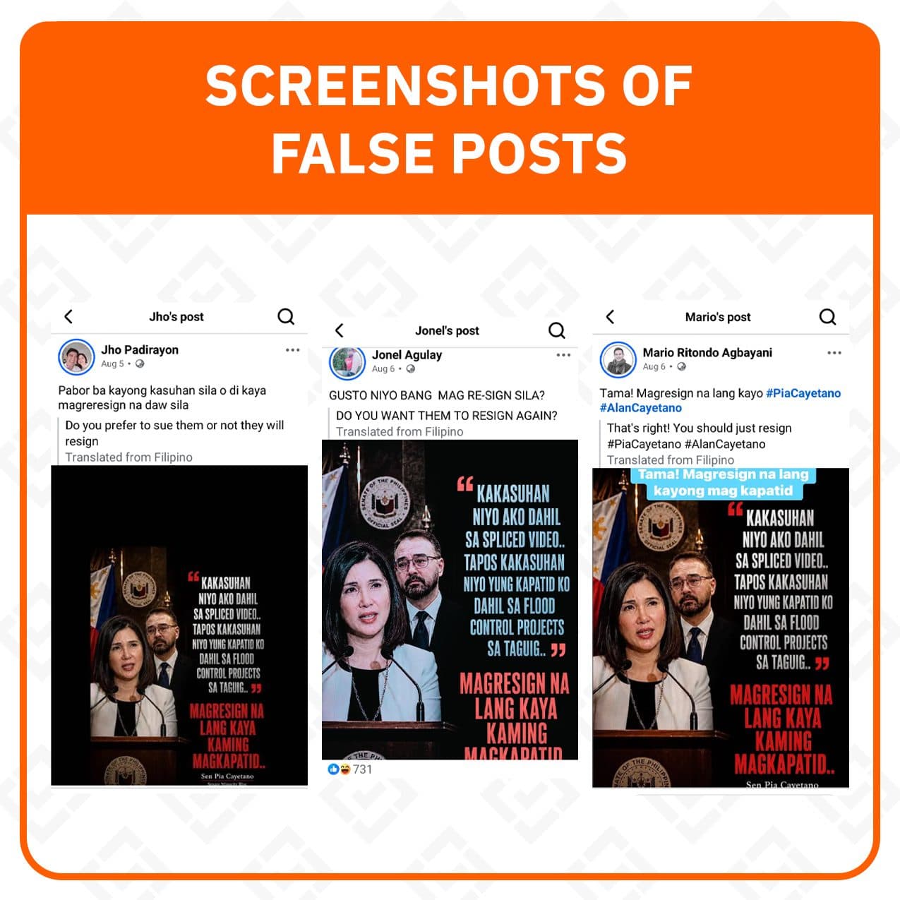FACT CHECK: Pia Cayetano quote card on spliced video, Taguig flood control projects is fake