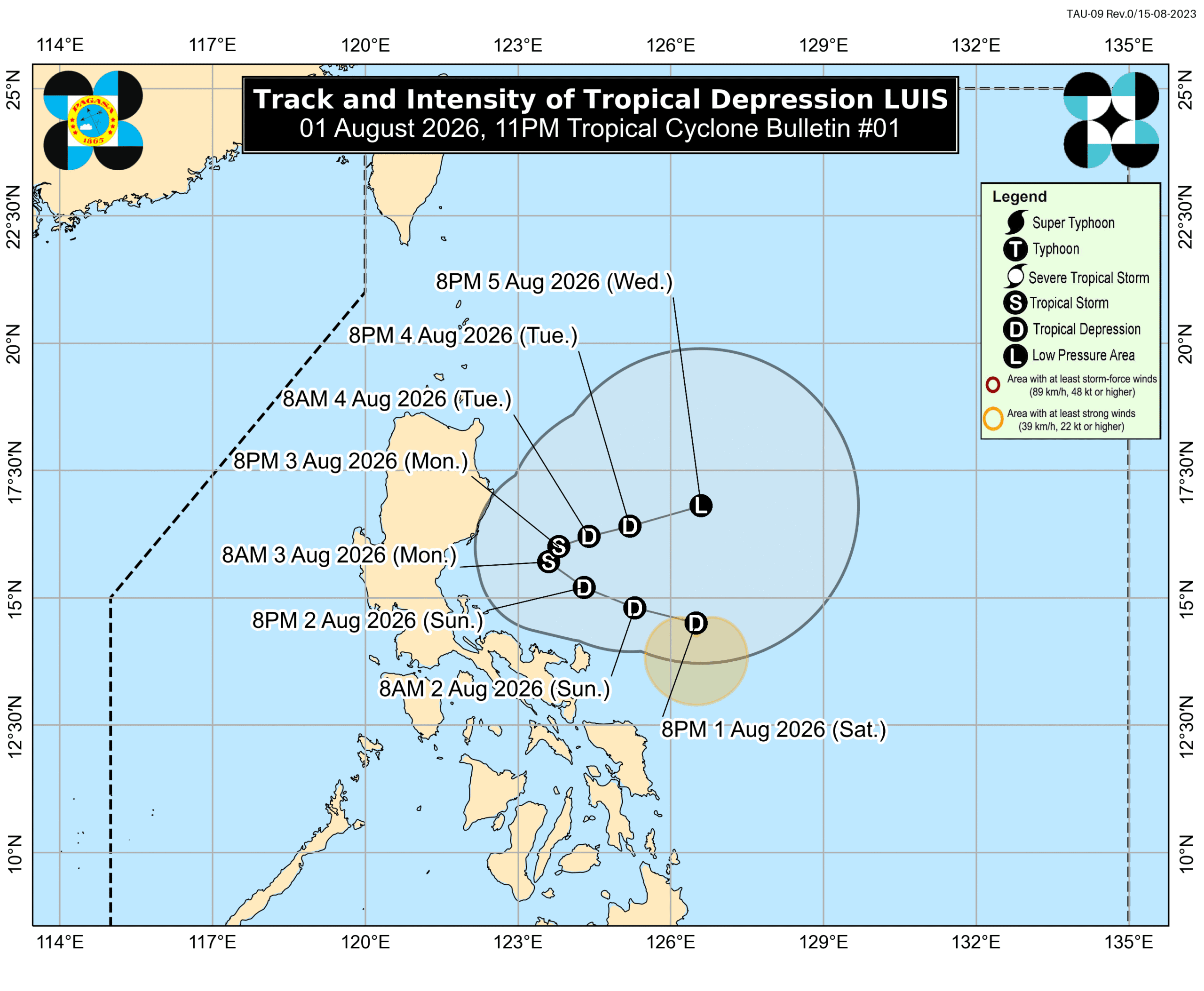 LPA inside PAR develops into Tropical Depression Luis