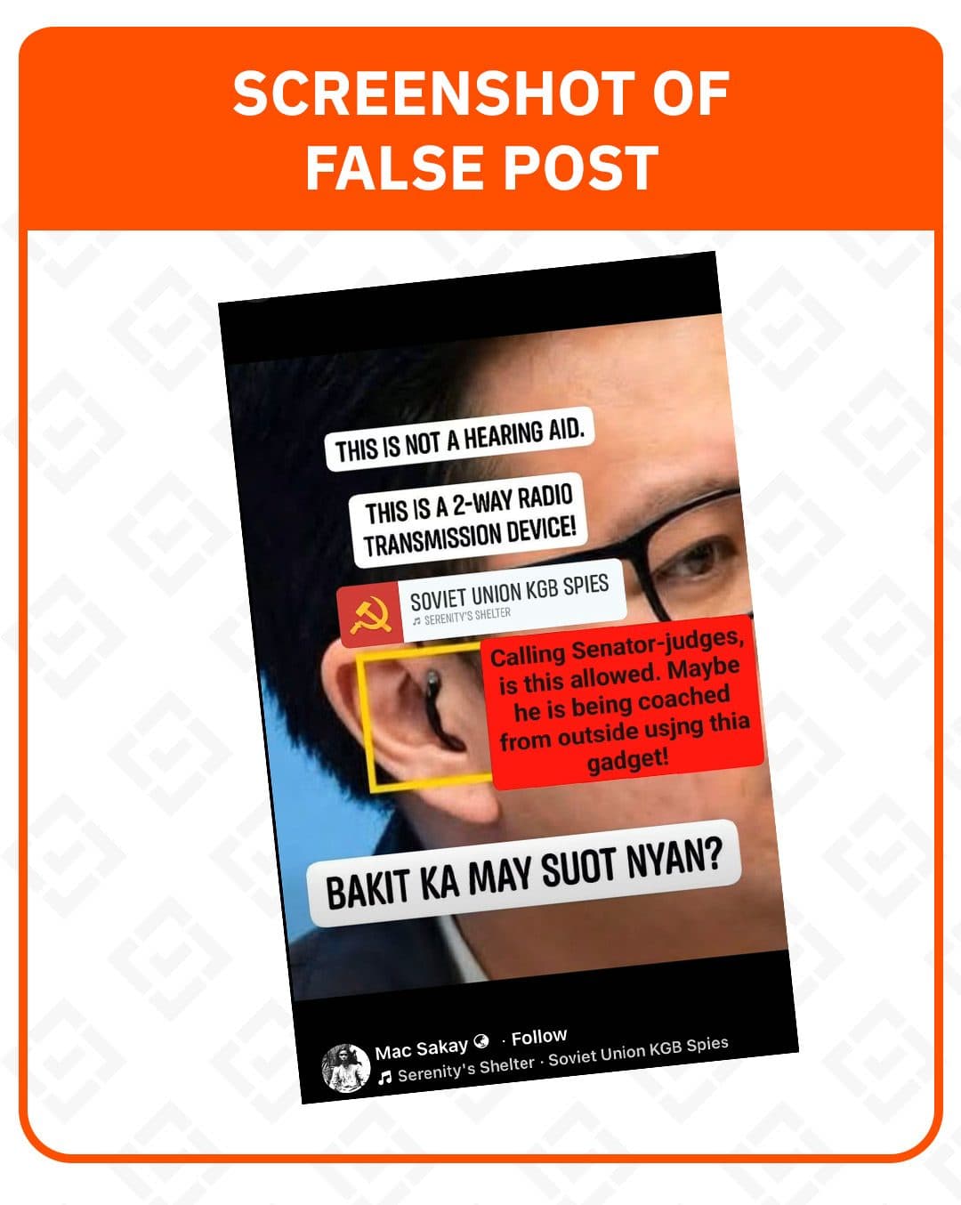 FACT CHECK: Ortonio’s ‘earpiece’ in VP trial photos is actually a piercing