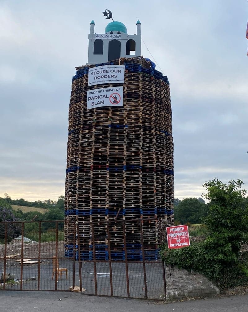 Five men arrested over Co Tyrone bonfire mosque offences