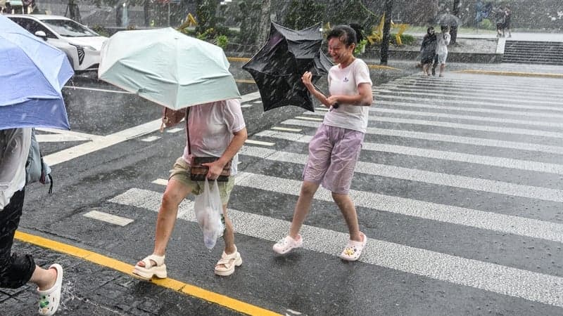 Storms from Typhoon Dolphin soak China's east