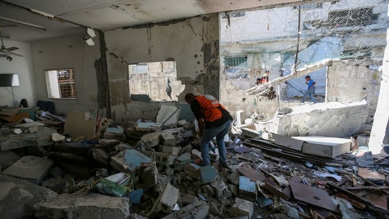 Israeli airstrike kills nine Palestinians at police post in Gaza, medics say