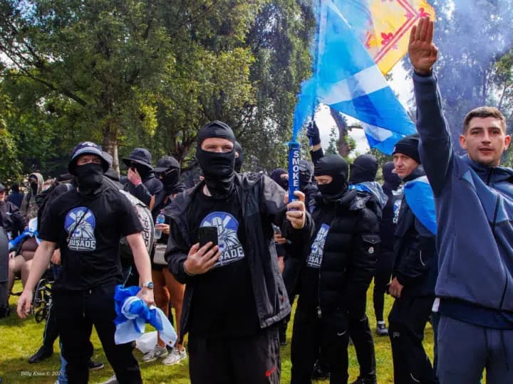 Reform quibble ‘Nazi’ label after councillor speaks at violent ‘Unite the Clans’ rally