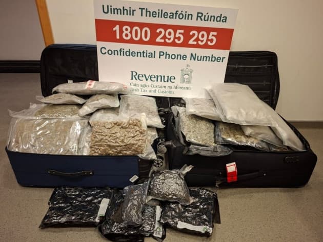 Revenue officers seize €584k worth of cannabis and €368k crystal meth in Dublin Airport