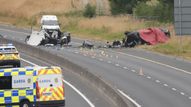 Five people killed in car that crashed into second vehicle while driving wrong way on M9 overnight