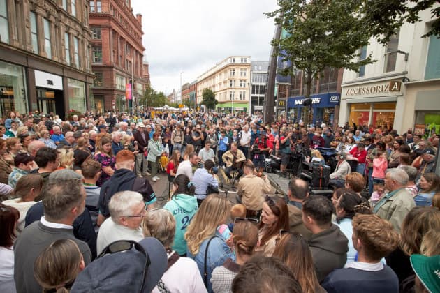 Fleadh revellers getting last train home from Belfast arrive at locked Newry train station
