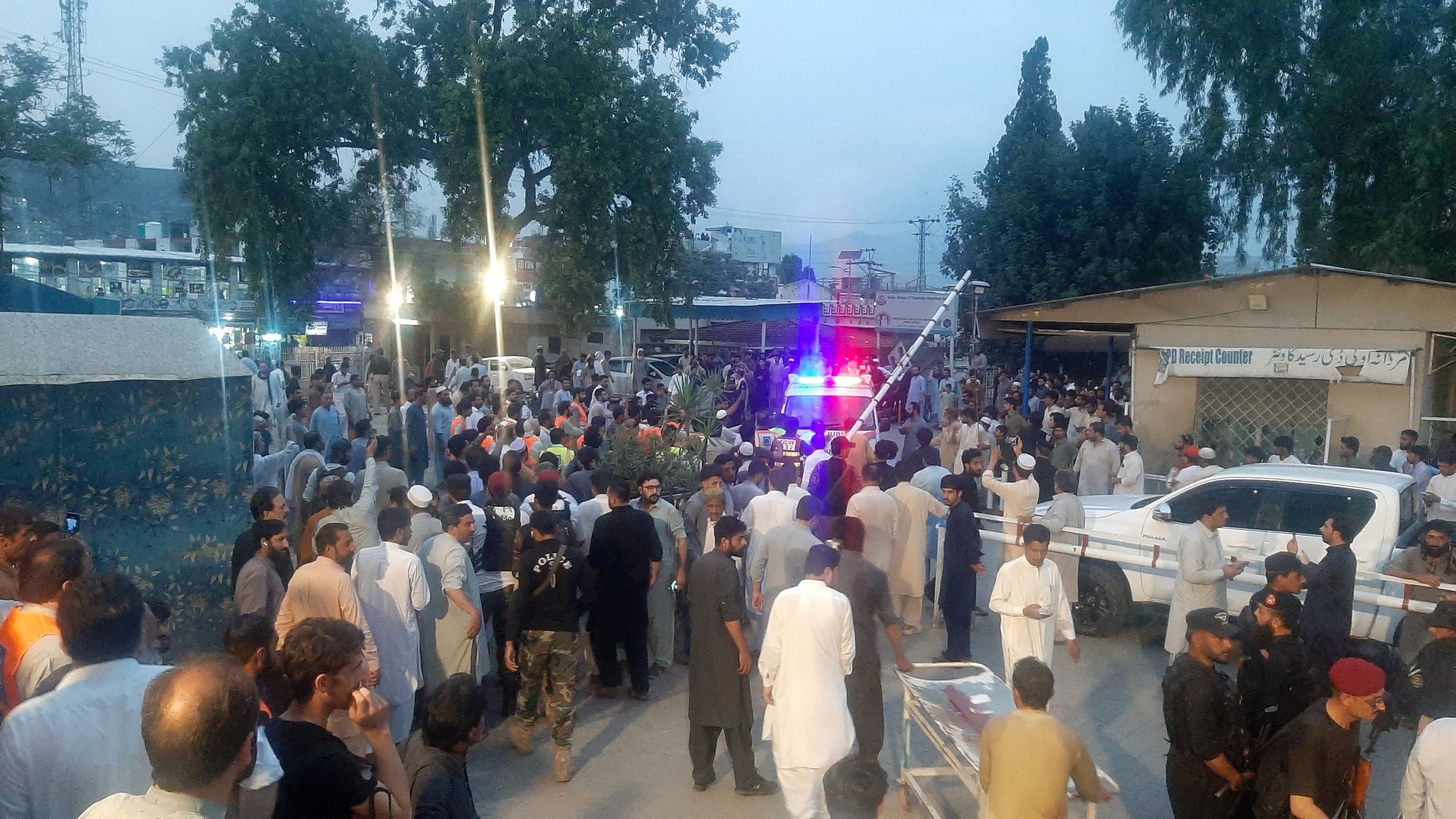 Suspected suicide bombing at police station kills 17 in Pakistan, officials say