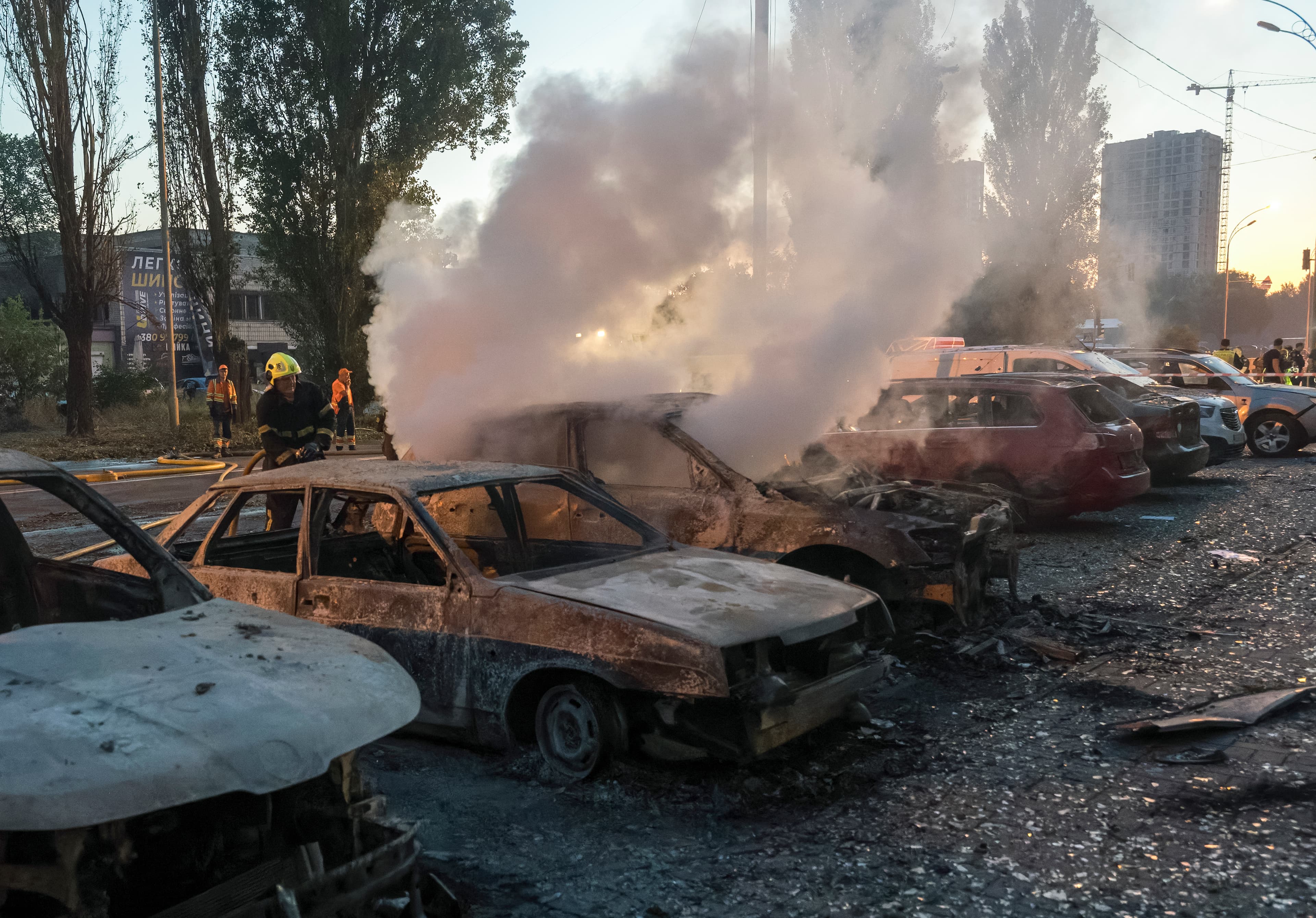 Russian attacks kill one in Ukrainian capital Kyiv, trigger fires