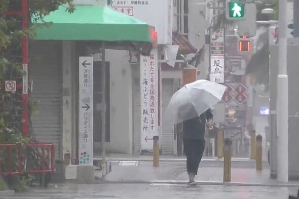 Panic as Typhoon Dolphin makes landfall in Japan