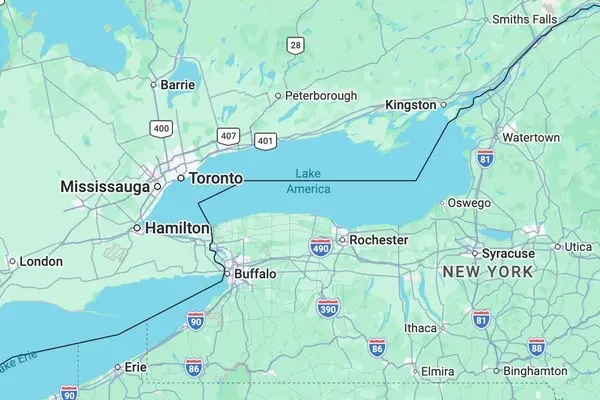 Google Maps renames Lake Ontario ‘Lake America’ in US – but not Canada