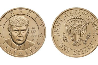 U.S. Mint starts selling gold-colored coins with Trump's face