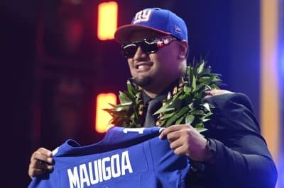 Giants rookie guard Francis Mauigoa injured in Dolphins joint practice