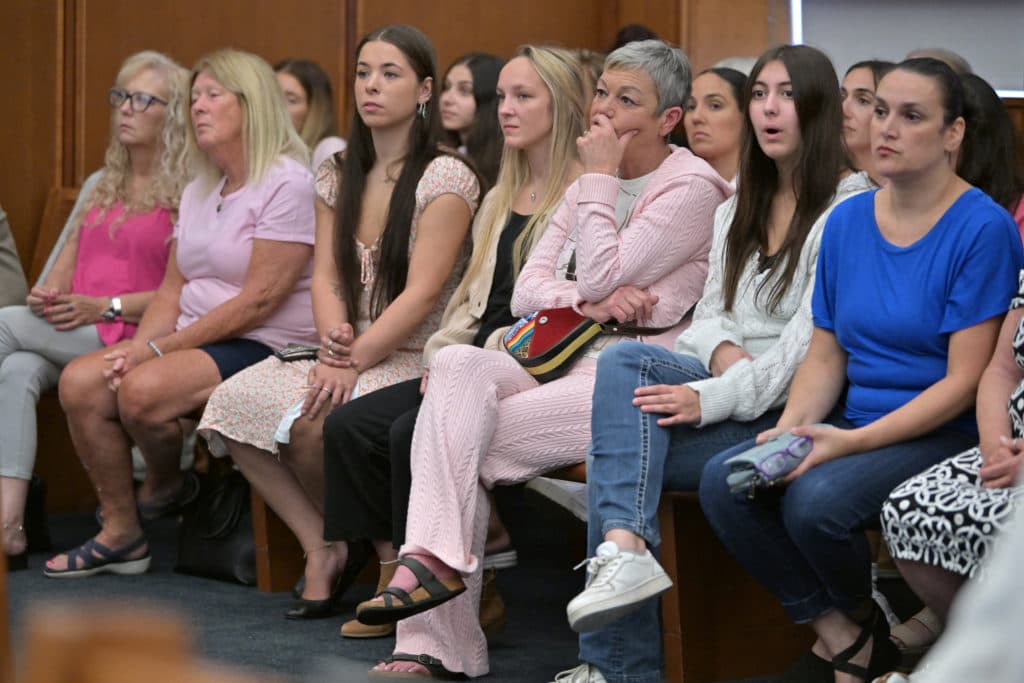 Women rally in support of Lindsay Clancy at her trial