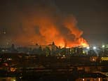 At least one dead and five injured as huge missile barrage leaves Kyiv up in flames