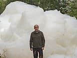 Massive 'foamberg' kills hundreds of fish as water used to extinguish industrial blaze pollutes nearby river