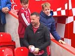 Shocking moment shameless Liverpool fan snatches Alexander Isak's shirt from a child at Anfield