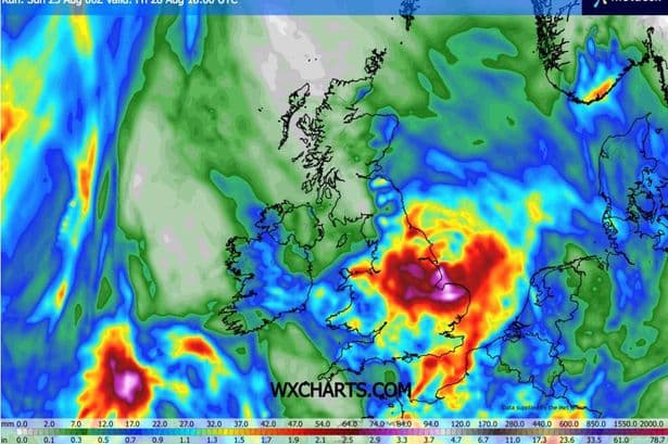 Weather maps show Midlands set for heavy rain this week during 'Spanish plume'