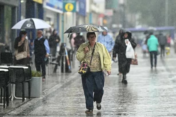 Met Office forecast shows areas facing heavy rain on Tuesday