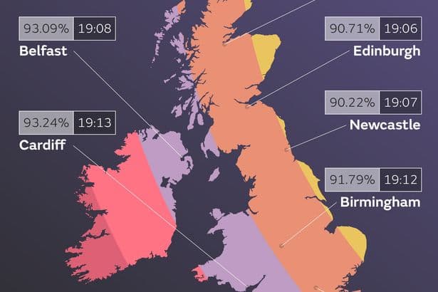 Met Office map shows best places to watch solar eclipse in UK