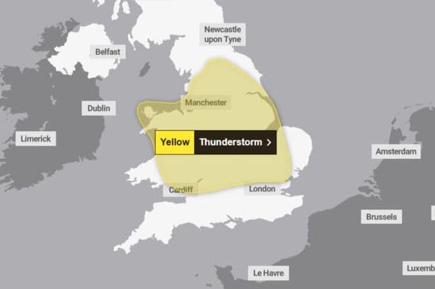 Met Office issues 15 hour weather warning for Merseyside