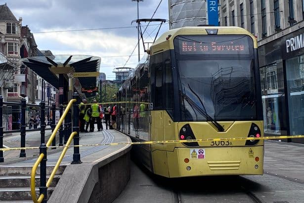 Disruption on Metrolink services as emergency services swarm Market Street tram stop with cordon in place