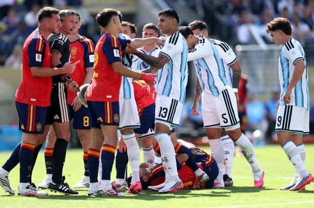 Argentina players facing bans as FIFA charge them over six assaults and Falklands banner